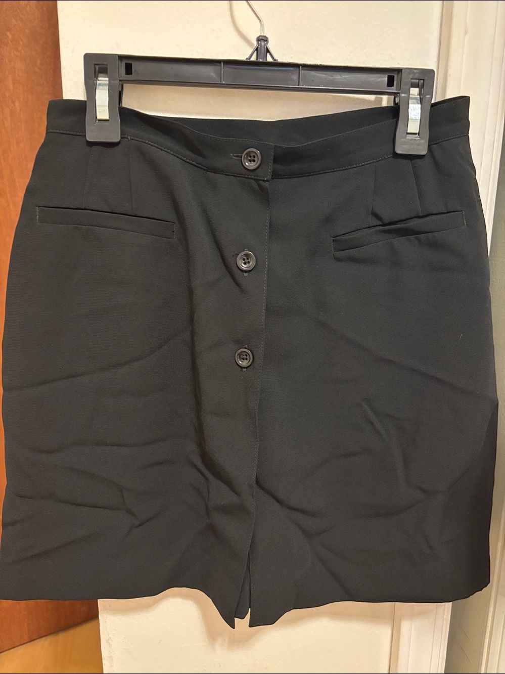 Banana Republic Black High-Waist Button-Front Shorts/skirt